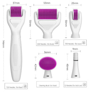 DermaKit™ 6-in-1 Derma Roller Kit Facial Microneedling Set Facial Skin Care Tools Gift Set