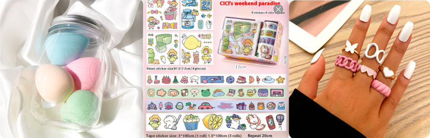 Canned Powder Puff Beauty Egg Box Makeup Sponge  Set